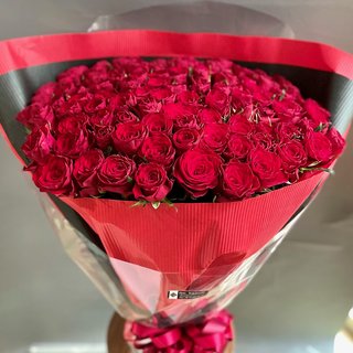 赤薔薇108本の花束